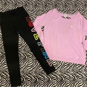 Pink Set Top size L Legging size M